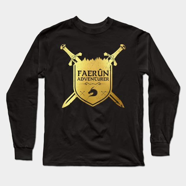 Faerun Adventurer (Gold) Long Sleeve T-Shirt by Riverlynn_Tavern